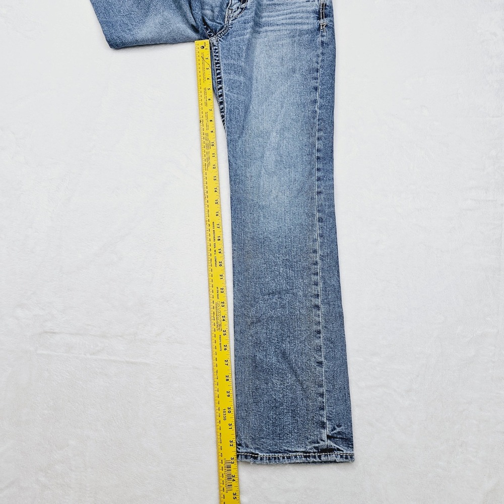 BKE Jake Straight Jeans Men 32W 33L Buckle Blue Stretch Denim Western - Picture 7 of 13